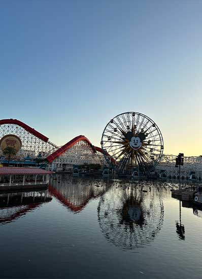 Taking photos of the view at Pixar Pier is so beautiful any part of the day. Typically there’s a photographer cast member that takes photos that you may be able to download/purchase.