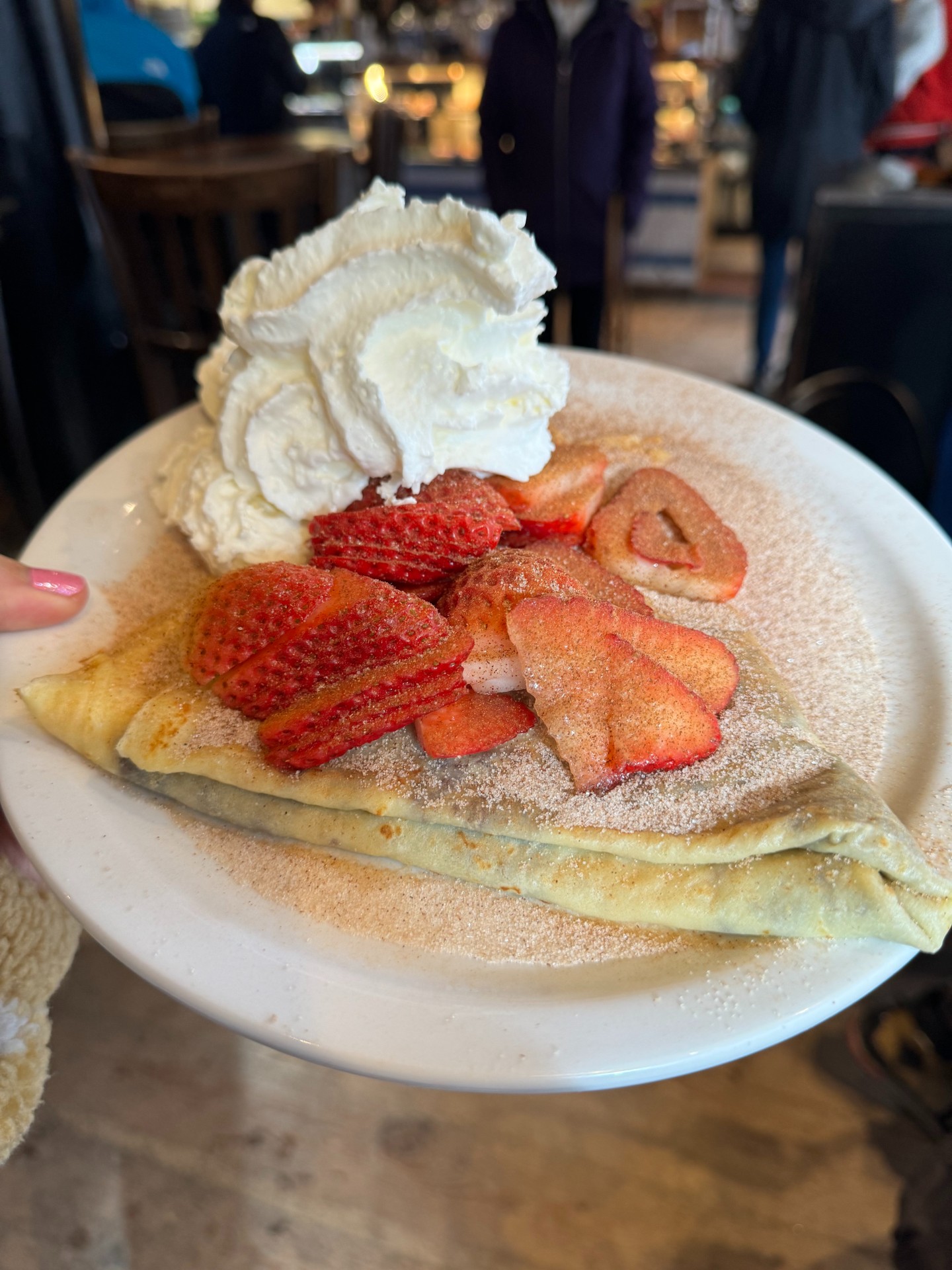 I am always happy when I find a good crepe. Hot Buns Bakery in Whistler Village delivered a crave worthy Nutella Strawberry Crepe-2