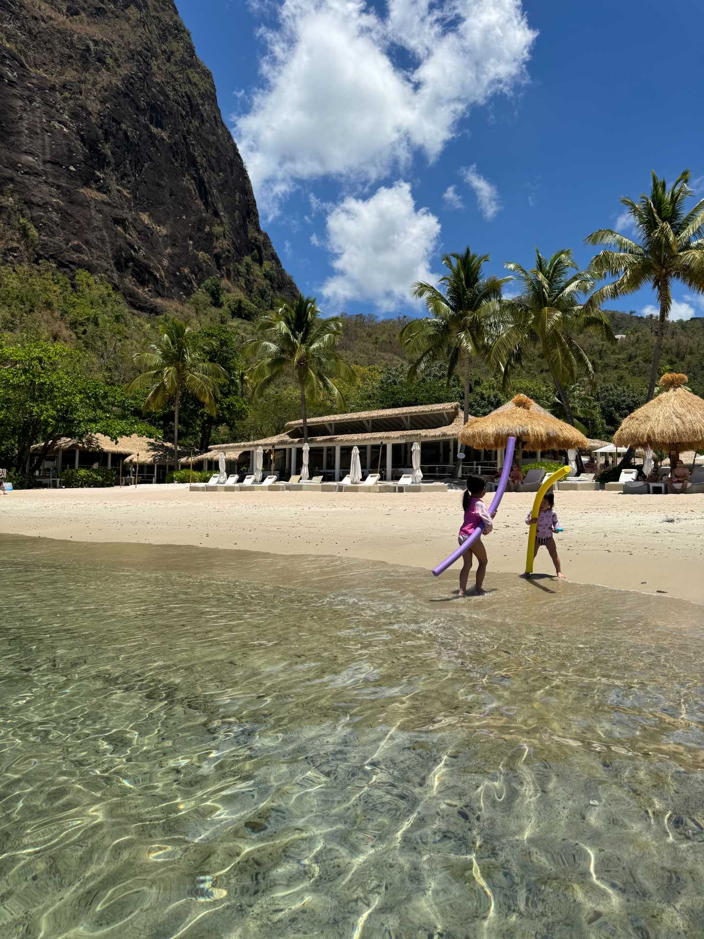 Seeing the Pitons in St. Lucia is a must. The Pitons is easily the most famous landmark in St. Lucia. If you want a less crowded family friendly beach, be sure to stay at or try Sugar Beach-2