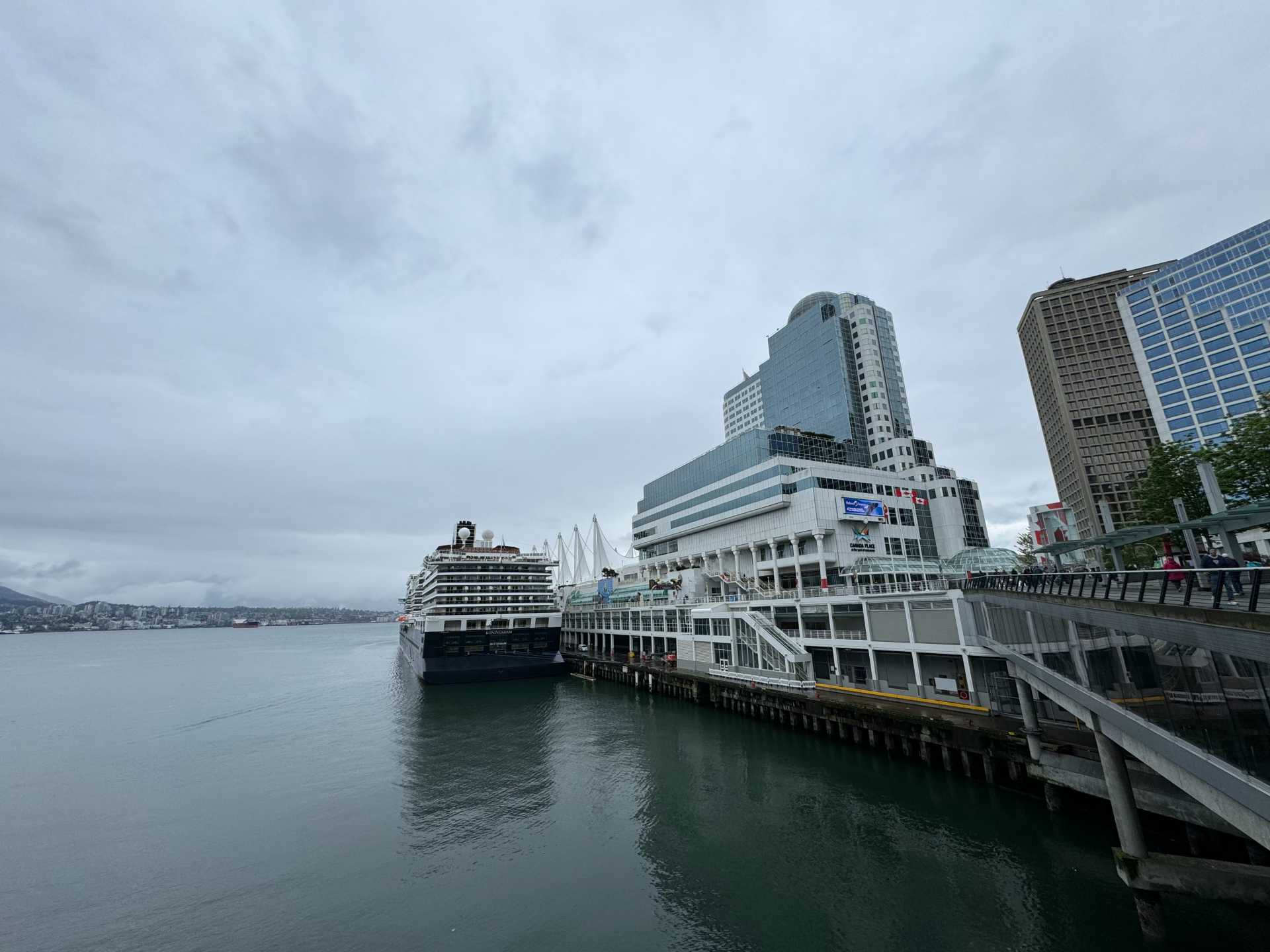 On the corner of Burrard St. and Canada Place is Vancouver’s cruise terminal where you will embark on your Alaskan cruise. Here, the Koningsdam awaits its departure into Alaska’s Inside Passage-1