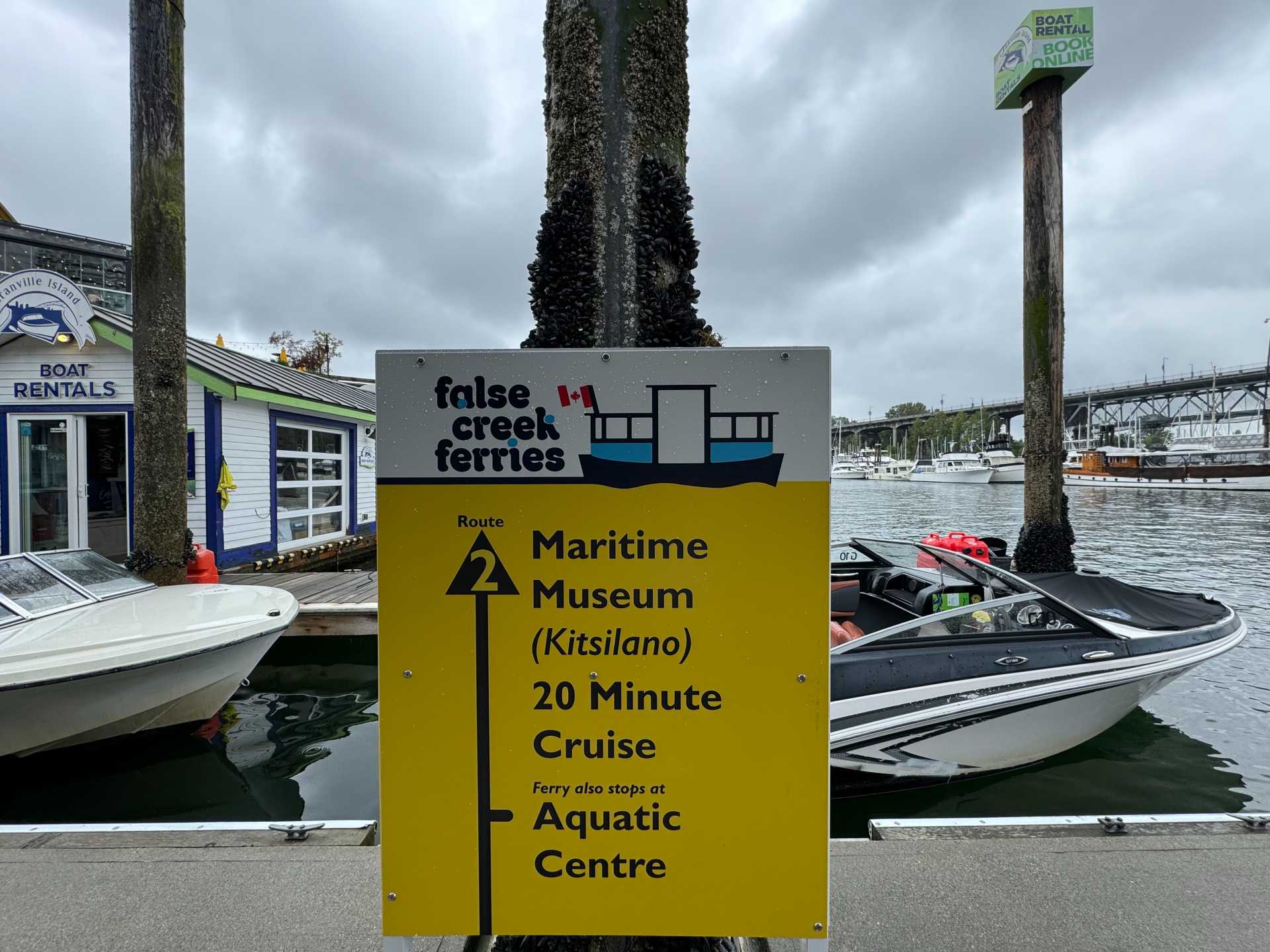 The easy 20 minute route on False Creek Ferries meeting and ending point.