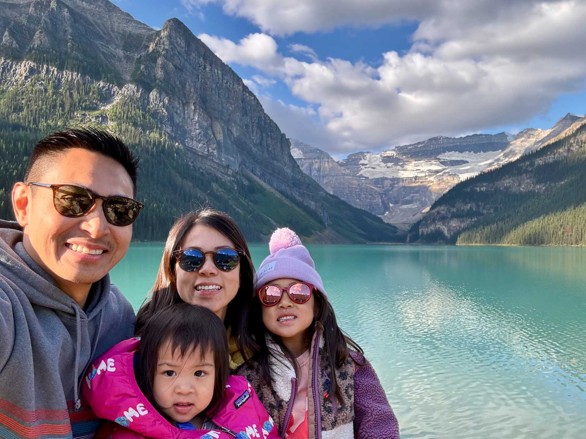 Tunnel Mountain and Lake Louise were by far our favorite kid-friendly hikes, offering breathtaking views without too much effort. Tunnel Mountain's manageable switchbacks lead to panoramic views of Banff and the surrounding peaks, while the easy Lake Louise Lakeshore Trail gives families a chance to enjoy the iconic turquoise waters and towering mountains up close. Both hikes are perfect for families with young children-2