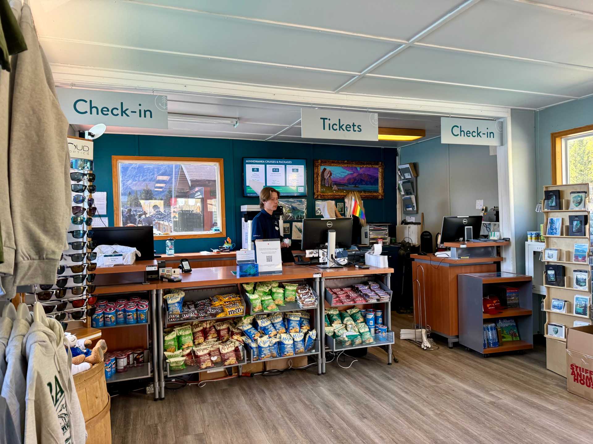 Waiting to board at Lake Minnewanka! The boat tours are a must-do, and the gift shop is perfect for grabbing a memento of your adventure. Look into booking the Jr. Explorer Cruise if you are traveling with little ones-1