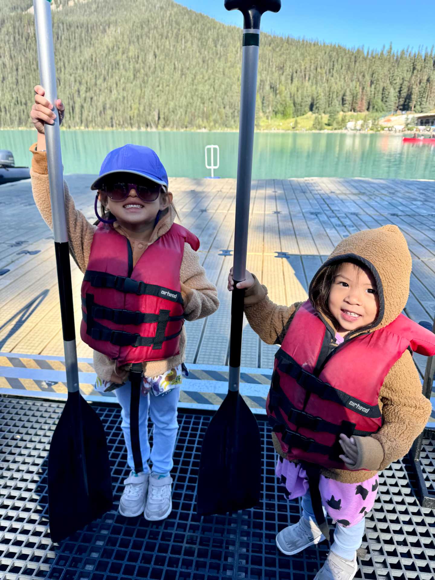 With life jackets on and paddles in hand, we set off to explore Lake Louise as a family. The canoeing experience is designed for all ages, and even the little ones were mesmerized by the crystal-clear water and towering peaks-1