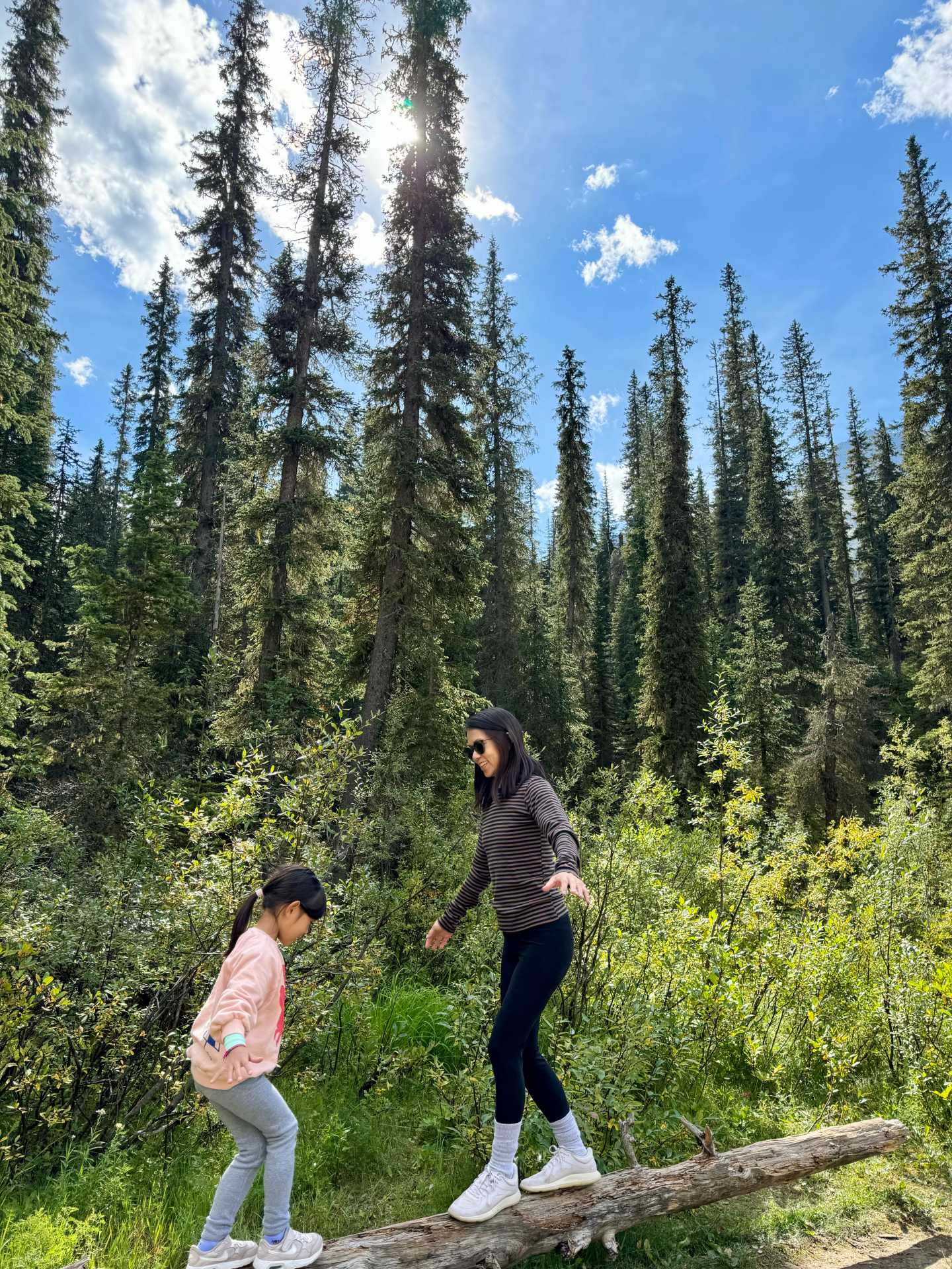 A perfect family stroll!This stroller-friendly, paved path makes the short walk to Takakkaw Falls easy for families with young kids. The iconic Parks Canada red chairs offer the perfect spot to take in the stunning scenery of Takakkaw Falls. Travel tip: These chairs are often tucked away in peaceful locations, so take a moment to sit, relax, and soak in the beauty around you-2