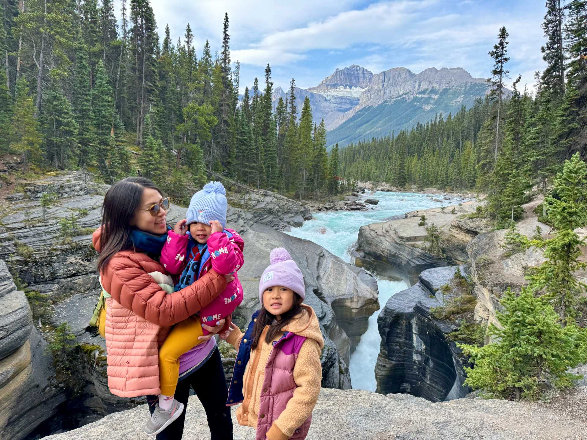 Mistaya Canyon was a highlight of our Banff trip! The short, easy trail makes it perfect for families, and the breathtaking scenery is a huge reward for little effort. The roots of trees make for more stable steps down to get closer to the canyon-2