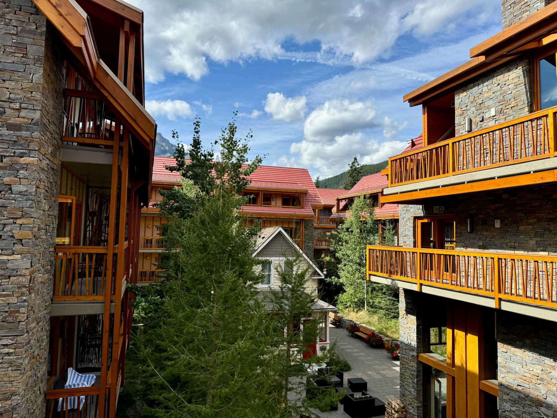 View of the interior of Moose Hotel and Suites and the indoor swimming pool