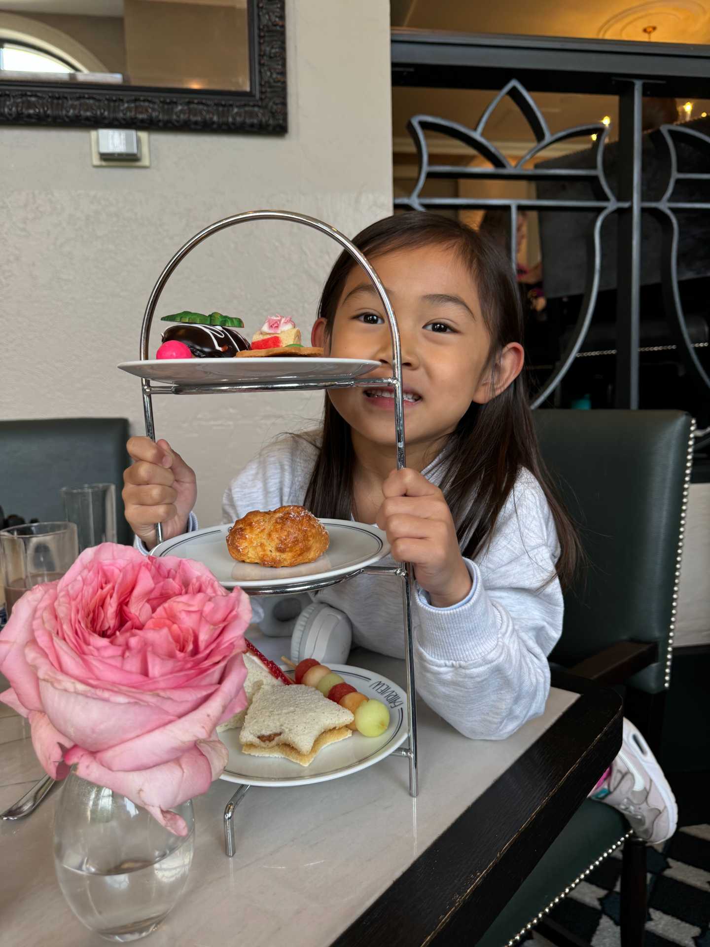 From the first sip of sparkling wine to the last bite of dessert, afternoon tea at Fairmont Chateau Lake Louise is pure luxury. A perfect treat for the whole family! The Kids’ Afternoon Tea at Fairview included chocolate milk and a fun selection of sandwiches and sweets-1