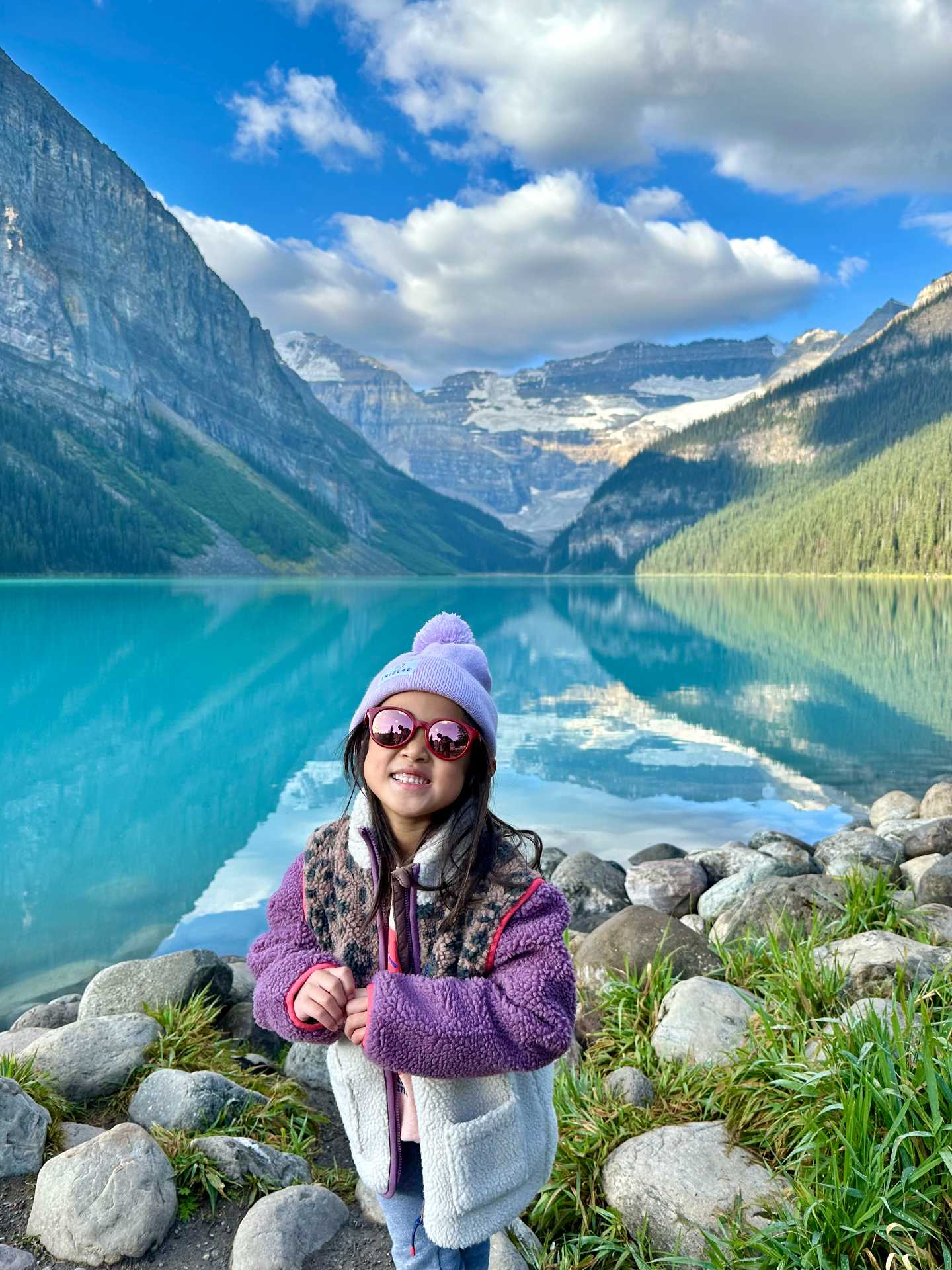 Johnston Canyon’s Lower Falls trail is an easy, family-friendly hike that takes you through the scenic canyon to a waterfall. Lake Louise’s iconic turquoise lake offers incredible views lakeside, by hike or by canoe. Capture your family’s unforgettable moments with a professional photoshoot. The stunning backdrop of Lake Louise and the mountains makes for picture-perfect memories taken by Banff Photography-2