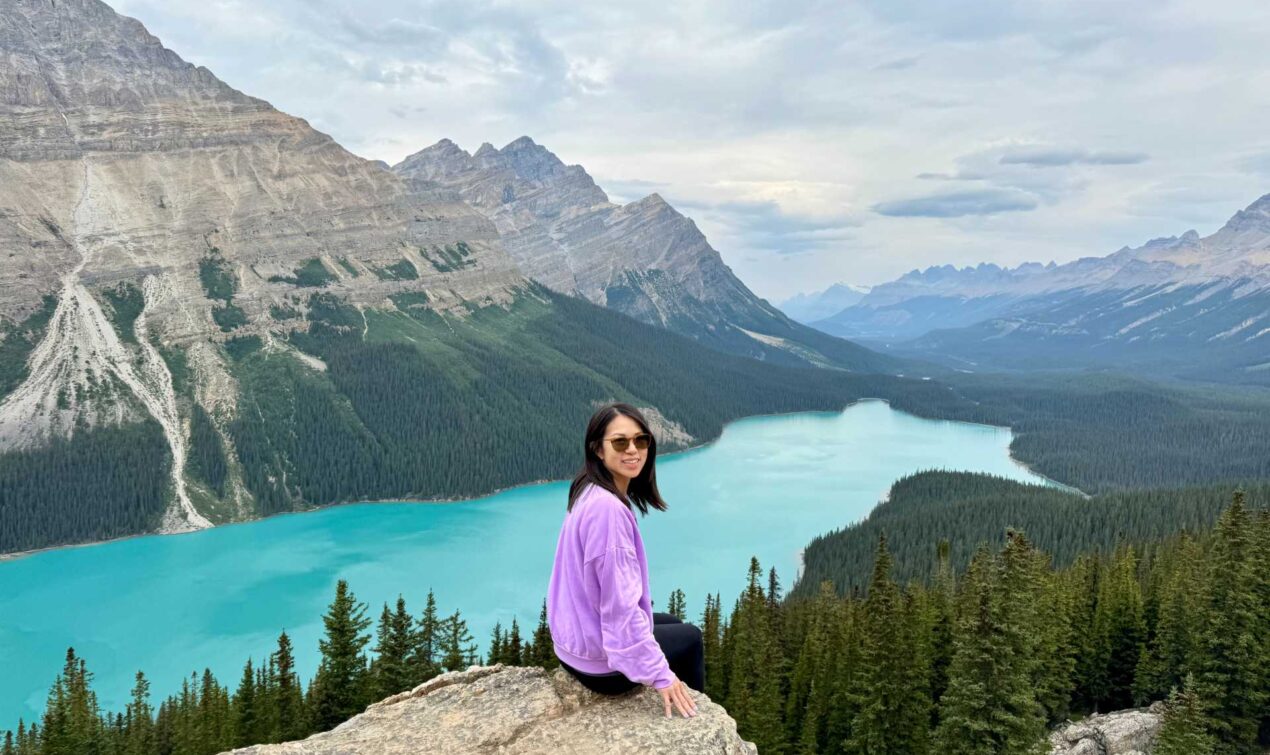 The stunning turquoise waters of Peyto Lake are even more breathtaking in person. Be sure to visit early for fewer crowds and clearer views.