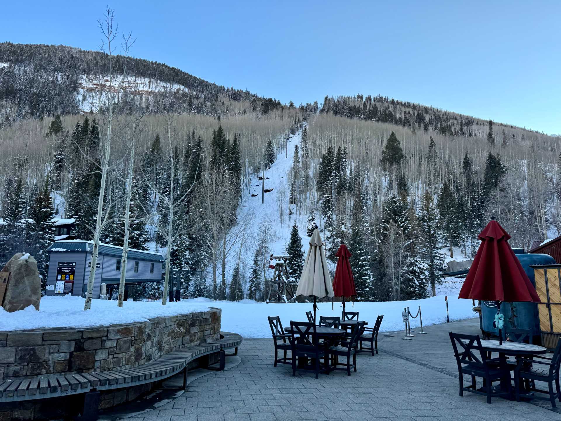 The view right outside Telluride Station (Gondola), from here you would pass this to get to the Gondola to go to Mountain Village. The runs here are more advanced