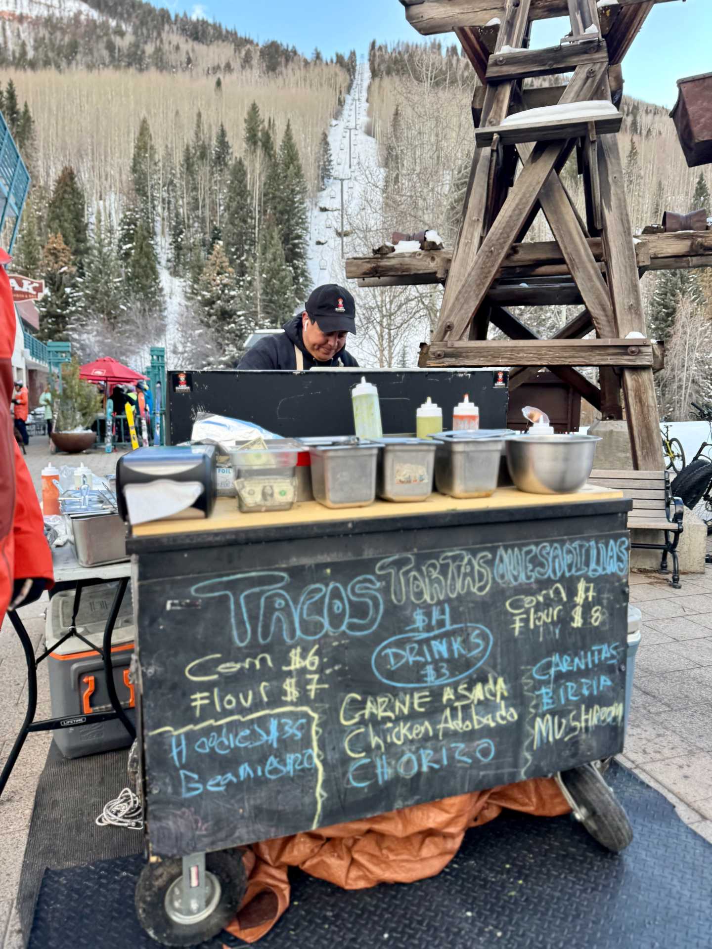 Located right outside of Telluride Station is a lone tacos, tortas and quesadillas food stall, very similar to the Latin Creations food stall in the Mountain Village. We didn’t get a chance to try it out but it smelled delicious!