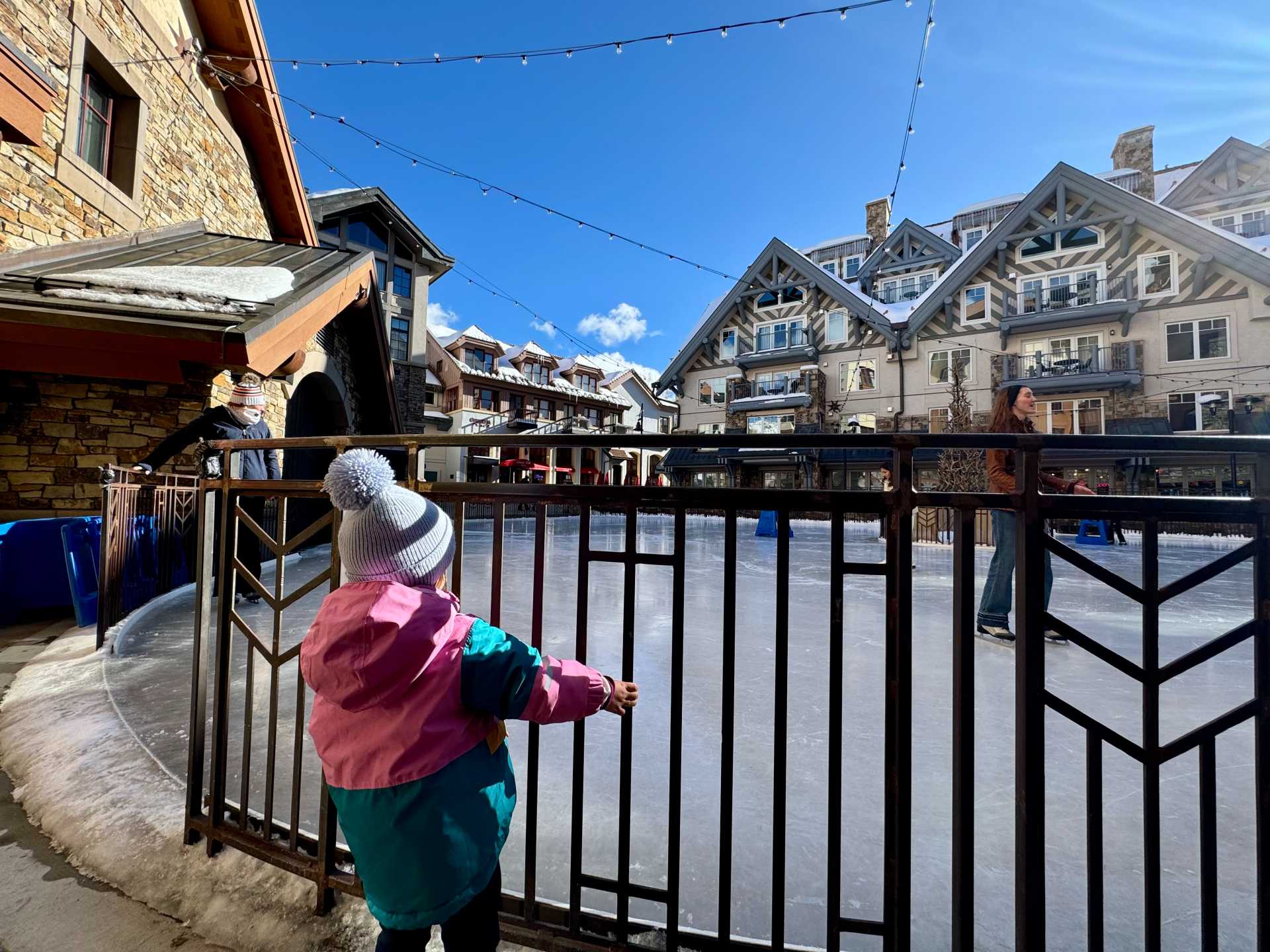 The Madeline Hotel’s Ice Rink is located in the Mountain Village right next to the hotel. Ice skate rentals were complimentary for children under 12 and a nice activity to do after a day on the slopes and before dinner-1