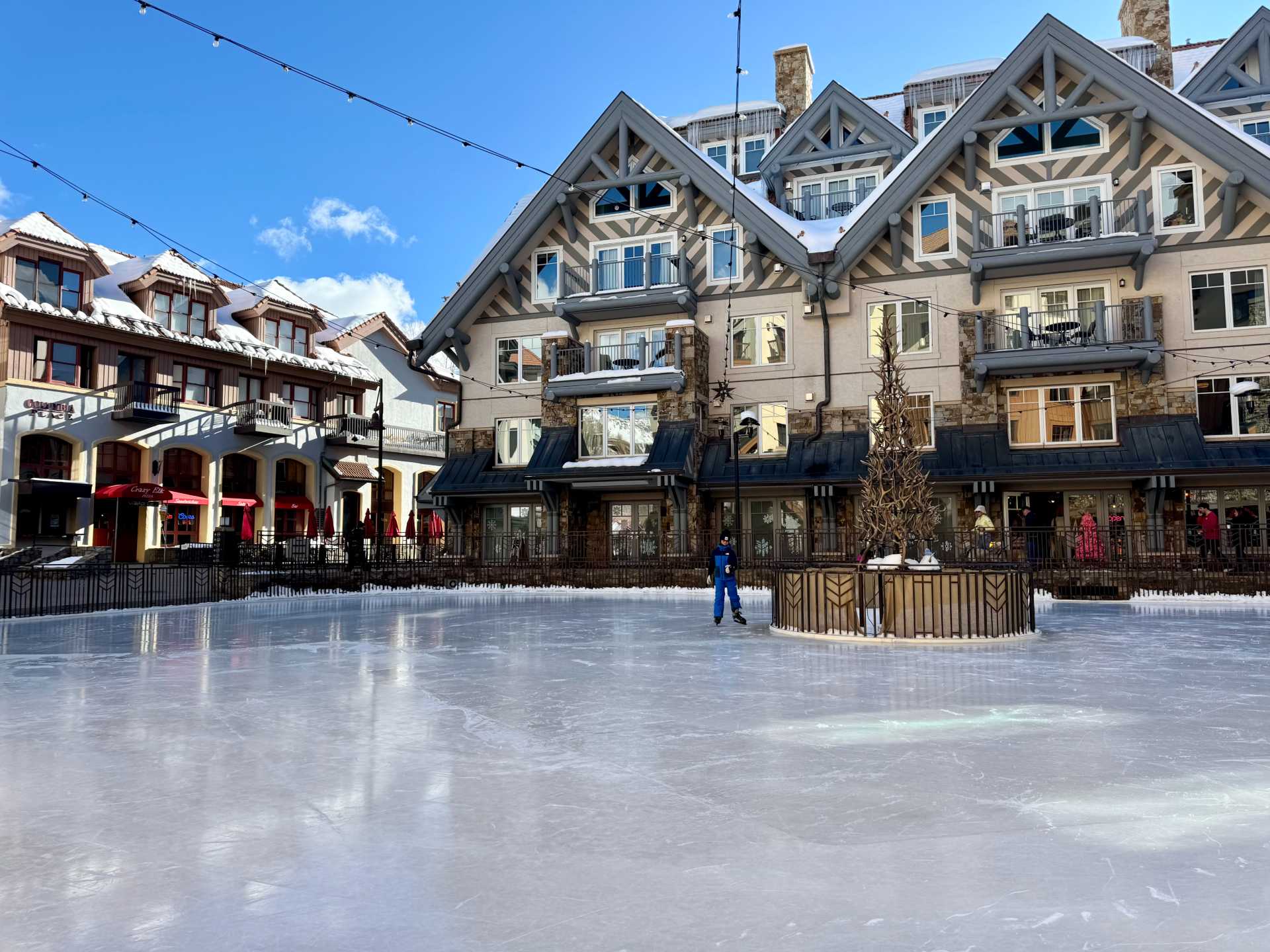 The Madeline Hotel’s Ice Rink is located in the Mountain Village right next to the hotel. Ice skate rentals were complimentary for children under 12 and a nice activity to do after a day on the slopes and before dinner-2