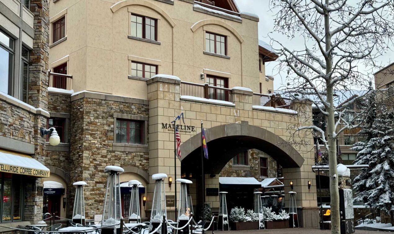 The Madeline Hotel and Residences right in the Mountain Village, the only 5 star Forbes ski-in ski-out lodging in Telluride.
