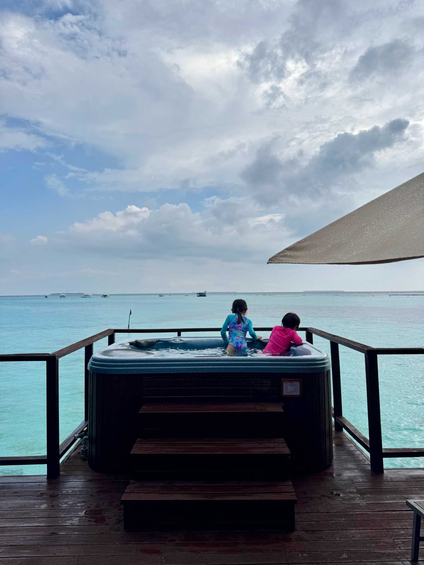 There’s something unforgettable about watching the sun dip below the water from your deck. Spacious bathroom, tight toilet space… but can’t argue with these views! Nothing like freshening up with a little slice of paradise right outside your window-1