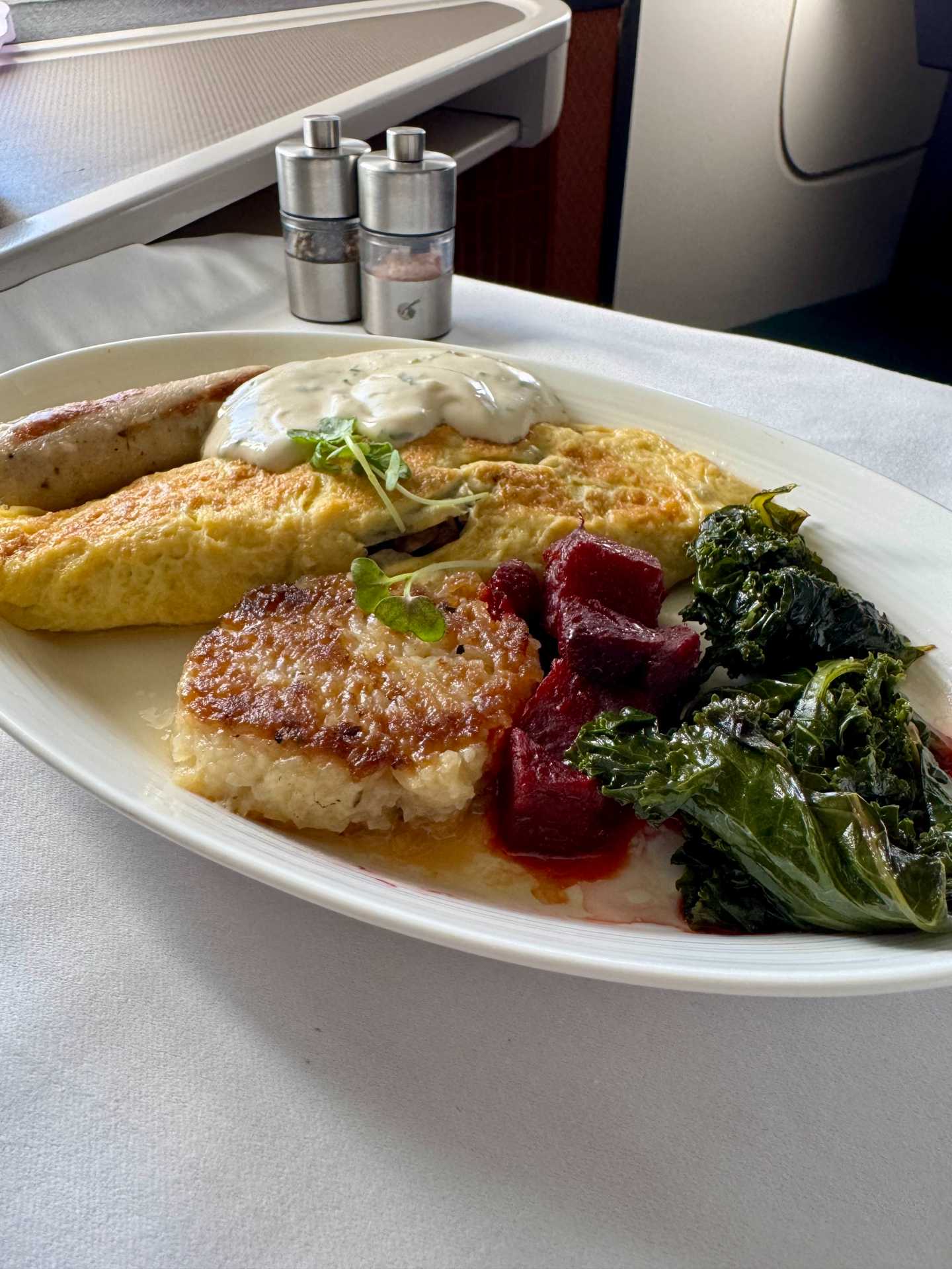 The in-flight dining on Qatar Airways Business Class was just okay. While the presentation was beautiful and the service attentive, some of the dishes were a bit heavy or dry, and there weren’t any dedicated kid-friendly options. A few items we were looking forward to had already run out, but overall, the meals got the job done during a long-haul flight-3