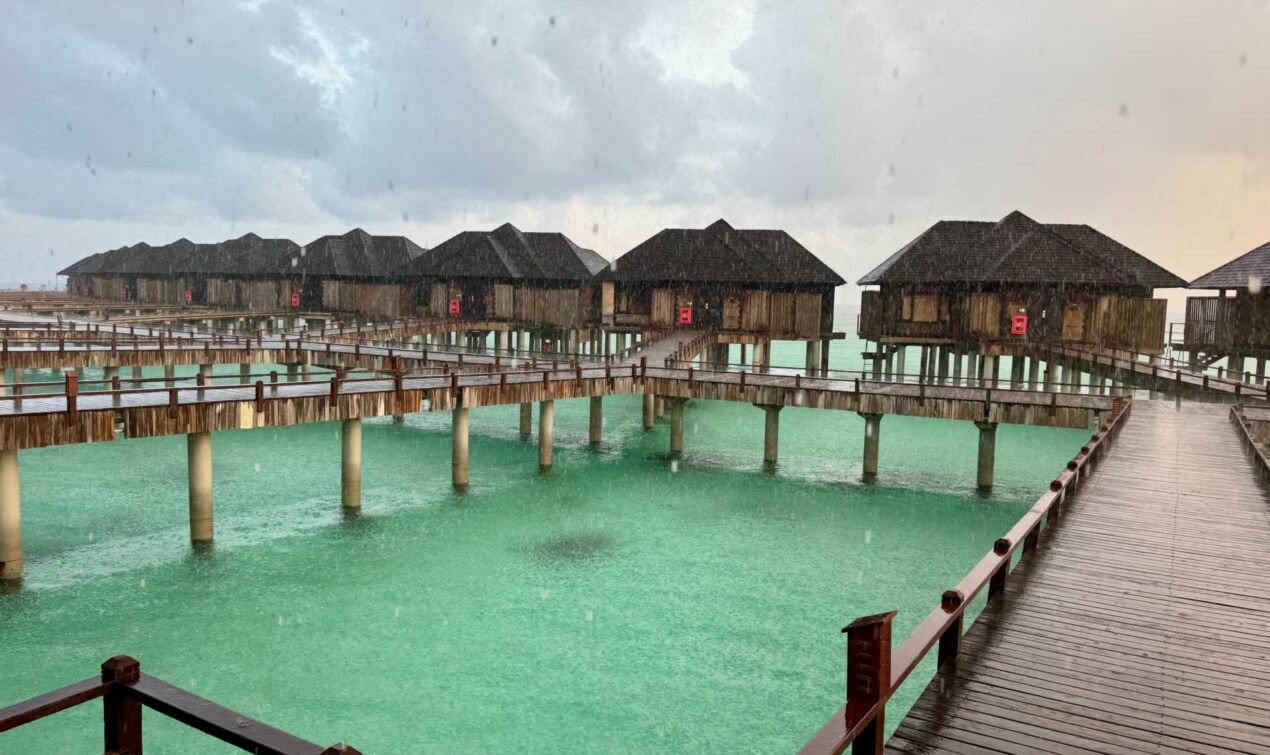 Sun Siyam Iru Sushi Sunset Horizon Overwater Villas in the rain