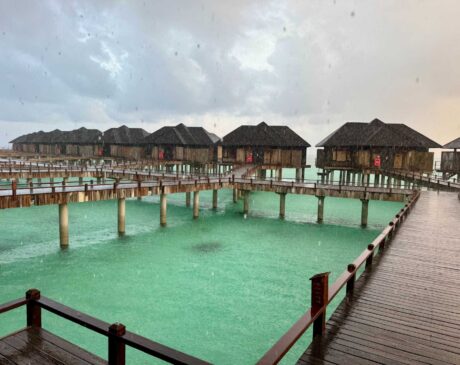 Sun Siyam Iru Sushi Sunset Horizon Overwater Villas in the rain